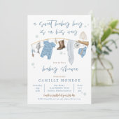 Angeln begeistert Baby-Dusche Einladung (Stehend Vorderseite)