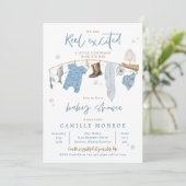 Angeln begeistert Baby-Dusche Einladung (Stehend Vorderseite)