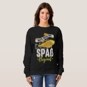 Angeln beginnt Fischer Sprichwort Sweatshirt (Vorne ganz)