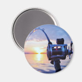 Angeln bei Sonnenuntergang Magnet (Vorderseite/Rückseite)