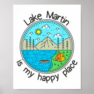 Angeln Booten Camping - Mein glücklicher Ort Lake  Poster