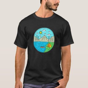 Angeln Booten Camping Mein Glücklicher Ort Rasiere T-Shirt