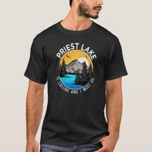 Angeln Bootfahren Camping Lakeview Priest Lake T-Shirt