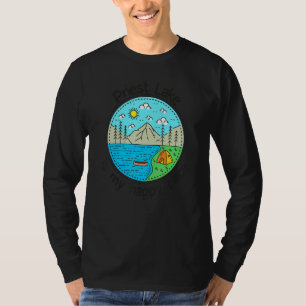 Angeln Bootfahren Camping Mein glücklicher Ort Pri T-Shirt