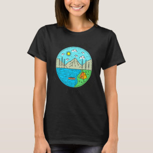 Angeln Bootfahren Camping Mein Glücklicher Ort Pri T-Shirt