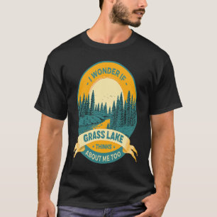 Angeln Bootfahren Camping See Urlaub Gras Lake T-Shirt