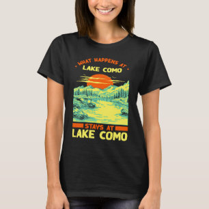 Angeln Bootfahren Camping See Urlaub Lake Como T-Shirt