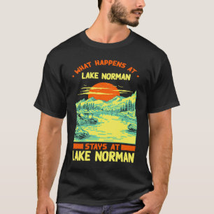 Angeln Bootfahren Camping See Urlaub Lake Norman T-Shirt