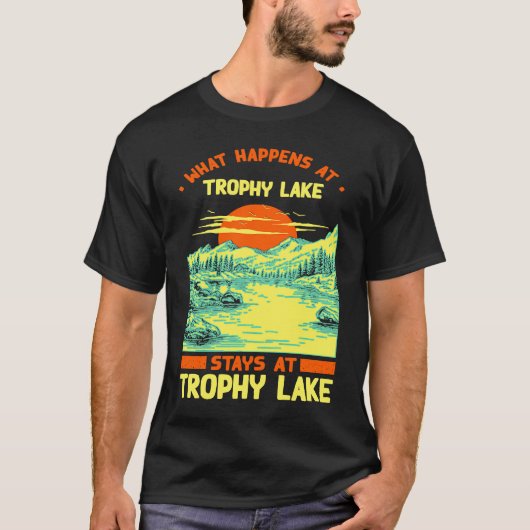 Angeln Bootfahren Camping Seebad Trophäensee T-Shirt (Vorderseite)