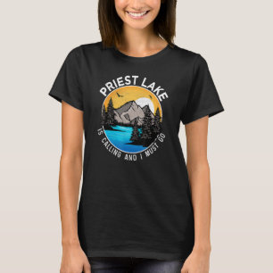Angeln Bootfahren Camping   Seeblick Priest Lake T-Shirt