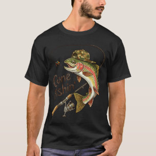 Angeln Camouflage Forelle Fisch Vintage Angeln T-Shirt