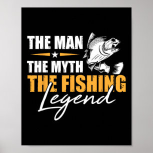 Angeln Der Mann Mythos Legende Angler Cooler Fisch Poster