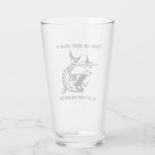 Angeln: Die perfekte Ausrede... - Bier fischen Glas (Rückseite)