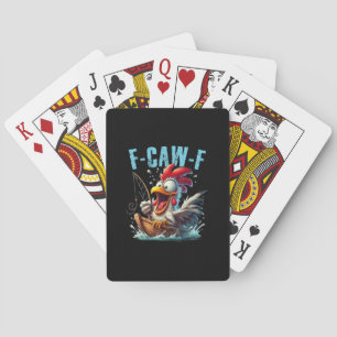 Angeln F-Caw-F Lustiges Huhn Schreien Humor Spielkarten