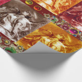 ANGELN, FEATHERS, GEMSTONES, Weihnachten mit golde Geschenkpapier (Ecke)