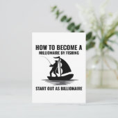 Angeln Fischer Outdoor Funny Square Sticke Postkarte (Stehend Vorderseite)