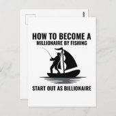 Angeln Fischer Outdoor Funny Square Sticke Postkarte (Vorne/Hinten)