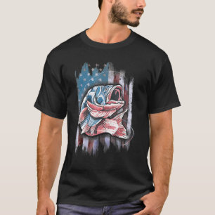 Angeln Fischer Usa Vintage Amerikanische Flagge Fi T-Shirt