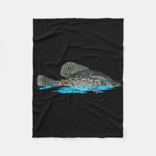 Angeln für Crappie-Fisch Grafik Kunst Crappie-Fisc Fleecedecke
