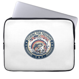 Angeln für Freiheit Patriotisches Hobby Vintage Laptopschutzhülle