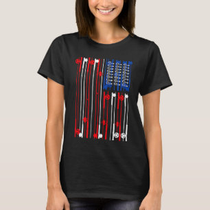 Angeln für Kinder Süße amerikanische Flagge Angeln T-Shirt