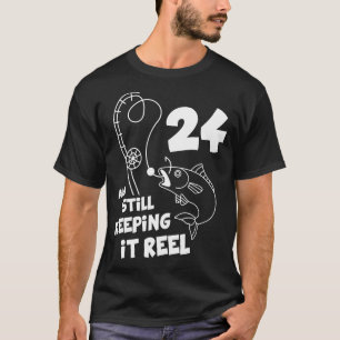 Angeln Geburtstag 24. Tag Fisher Geburtstagsgesche T-Shirt