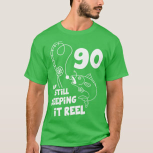 Angeln Geburtstag 90. Tag Fisher Geburtstagsgesche T-Shirt