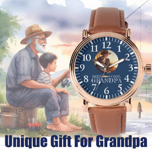 Angeln Geburtstagsgeschenk für Opa Foto Armbanduhr