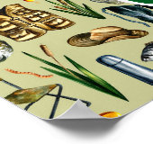 Angeln gegangen Angelzubehör Heim Geschäft Poster (Ecke)