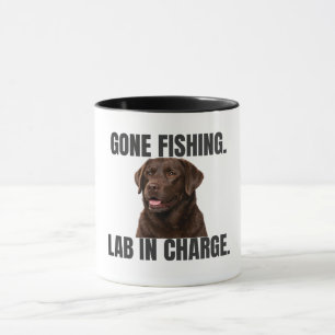 Angeln-Geh-Tasse mit Labrador in Charge Tasse