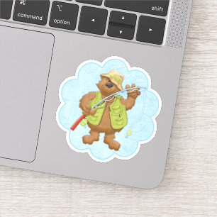 Angeln gehen Bär Vater Sticker Aufkleber
