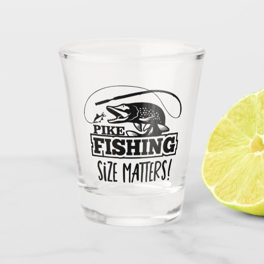 Angeln Größe Materie Trophäe Fischsport Schnapsglas (Vorderseite)
