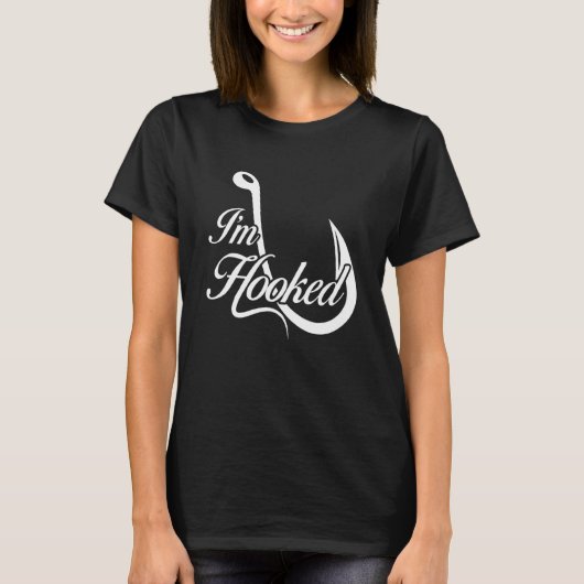 Angeln Ich bin süchtig Angelhaken Köder T-Shirt (Vorderseite)