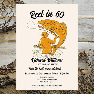 Angeln im 60. Geburtstag von Vintagen Männern Einladung