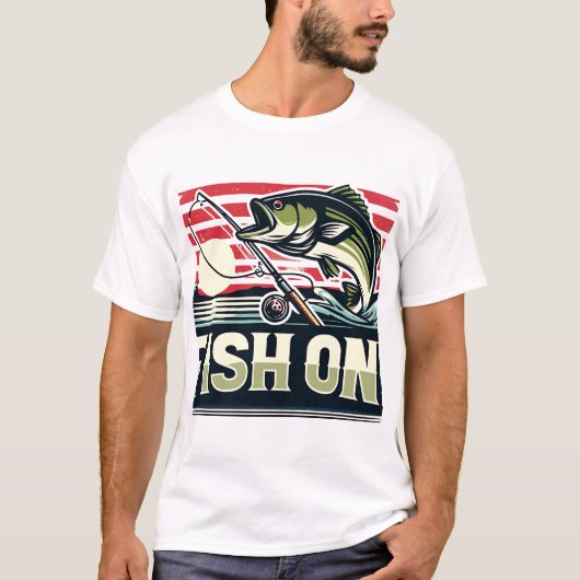 Angeln im Fang, Fisch im Design T-Shirt (Vorderseite)