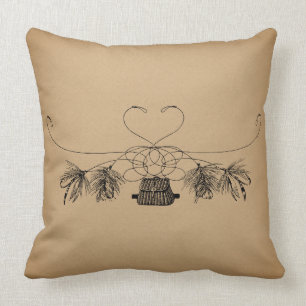 Angeln im Fliegenstil Vintage-Kunst Kissen