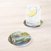 Angeln im Frühling, Vincent van Gogh. Schöne Fisch Getränkeuntersetzer (Seite)