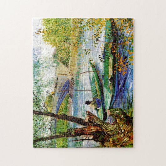 Angeln im Frühling, Vincent van Gogh. Schöne Fisch Puzzle (Vertikal)