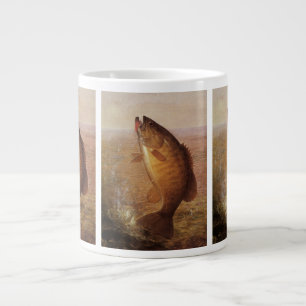 Angeln im Retro-Stil, springender Kleinmäuliger Ba Jumbo-Tasse