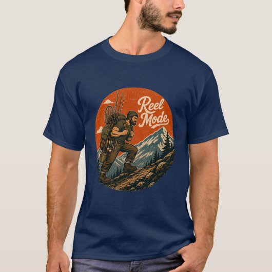 Angeln im Retro-Stil T-Shirt (Vorderseite)
