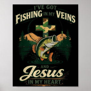 Angeln in den Adern Jesus im Herzen Christliches A Poster