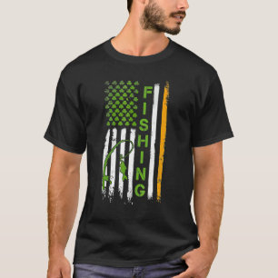 Angeln Irisch US-Flagge Saint Patricks Day Männer  T-Shirt