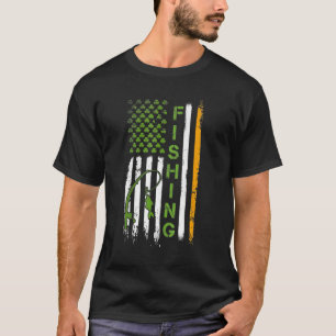 Angeln irischer St. Patricks Day US-Flagge T-Shirt