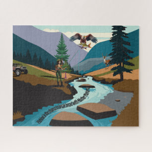 Angeln ist eine Chance, mit der Mutter Natur Brot  Puzzle