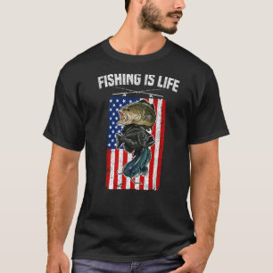 Angeln Ist Leben Wels Crappie und Bass USA-Flagge  T-Shirt