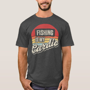 Angeln ist mein Cardio Vintage Retro Fischermann F T-Shirt