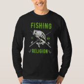Angeln ist mein Religion Fischer Angler T-Shirt (Vorderseite)