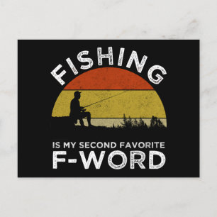 Angeln ist mein zweiter Favorit für F-Word Postkarte