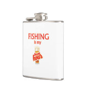 Angeln ist meine glückliche Stunde Flachmann (Links)