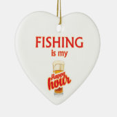 Angeln ist meine glückliche Stunde Keramikornament (Rechts)